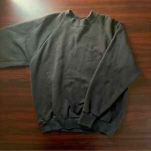 Vintage Fruit Of The Loom Blank Sweatshirt Womens Medium Black Crew Neck USA
